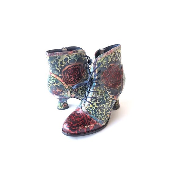 L'ARTISTE Boots Size 6.5 | Eur 37 Handpainted Lace Up Boots *EXCELLENT* - Picture 1 of 11